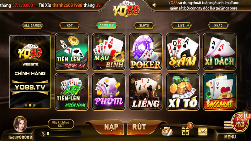 1. Cổng game Yo88 Đa Dạng Các Loại Game